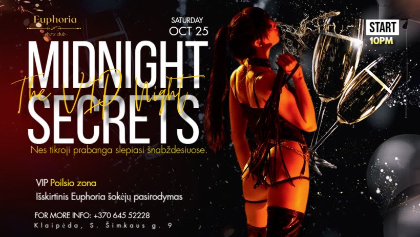 MIDNIGHT SECRETS - THE VIP NIGHT • Euphoria Show Club